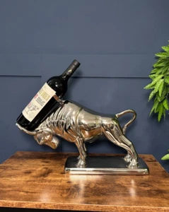 Atemberaubender Bull Weinflaschenhalter | Farbe: Silber - Bild 1 von 8