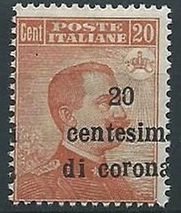 1919 TRENTO E TRIESTE EFFIGIE 20 CENT VARIETà SOPRASTAMPA MNH ** - ED754 - Picture 1 of 1