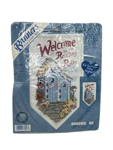 Kit de punto de cruz banner de sala de lectura Welcome To The Reading 8 x 13 con alambre casa para pájaros - Imagen 1 de 4