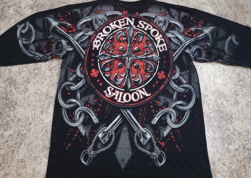 Vintage Harley Davidson Broken Spoke Saloon Chopper Sweatshirt Size Large Mens L - Image 1 of 4