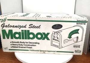 Galvanized Steel Mailbox White Standard Model #ST10W Postmaster Approved NIB - Picture 1 of 4