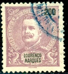 1898 King Carlos I,Definitives,Portugal,Lourenço Marques,Mi.43,  200R,VFU - Picture 1 of 1
