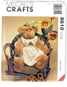 McCall's Craft Sewing Pattern 8610 20" Honey Bear w/Clothes & Pinafore Headband - Picture 1 of 4