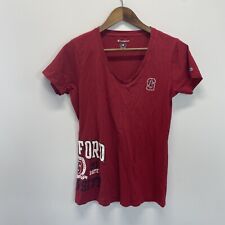 Champion Stanford Logo T-Shirt Women's Medium University V-Neck