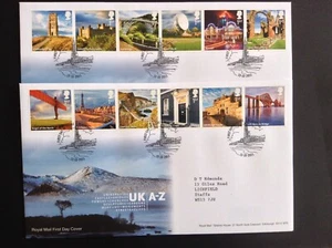 GB QEII 2011 UK A-Z Set on Two Typed Address First Day Covers - Blackpool S/H/S - Picture 1 of 3