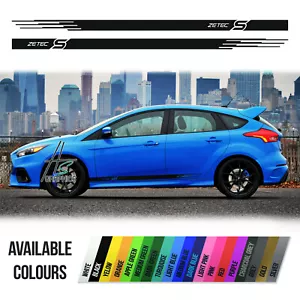 SIDE STRIPES FOR FORD ZETEC S RACING SIDE SKIRT STRIPES VINYL DECALS STICKERS - Picture 1 of 7