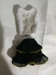 BARBIE PUPPE SCHWARZ UND GOLD LAGENROCK UND TOP - Bild 1 von 7