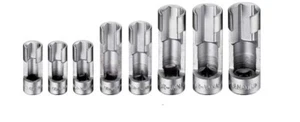 JTC-6609 8PCS 3/8" DR 10 11 12 13 14MM 1/2" DR 17 19 21MM SLOTTED SOCKET SET - Picture 1 of 2