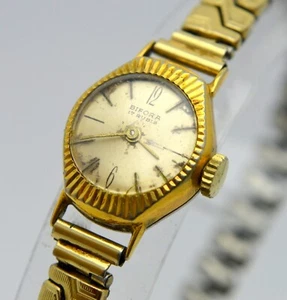 VINTAGE BIFORA 17 JEWELS LADIES MECHANICAL GOLD FILLED WATCH - Picture 1 of 5