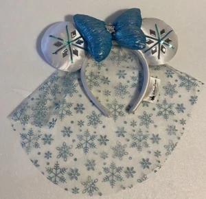 Disneyland Minnie Ohren Disney Parks blau weiß Glitzer Elsa Stirnband Shanghai - Bild 1 von 6