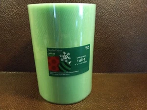Christmas Tulle Ribbon / 1 Roll 6" wide x 100 yards long / Green Mesh Cut-Out - Picture 1 of 12