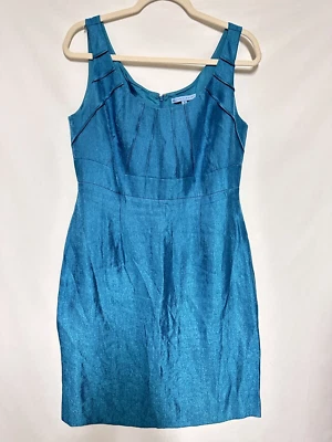 Vestido Antonio Melani Sin Mangas Vaina Carrera Turquesa Cuello Redondo Talla 10 Foto 1 de 4