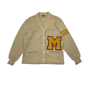 Vintage College Varsity Letterman Wool Cardigan American Dehen Knitting Co - Picture 1 of 11