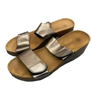LOLASABBIA for Eric Michael Metallic Cork Sole Wedge Size 39 - Picture 1 of 7