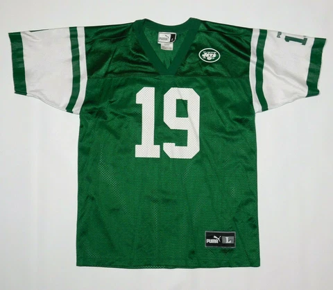 Vintage 1990s NEW YORK JETS Keyshawn Johnson #19 Puma NFL Jersey Youth Large L Cover