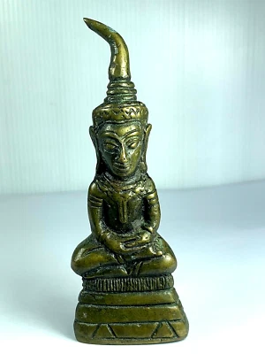 4,2 «СТАРЫЙ ЛАТУННЫЙ NGANG СТАТУЯ АЗАРТНЫХ ИГР УДАЧИ БОГАТСТВА ФЕТИШ ТАЛИСМАН ТАЙСКИЙ АМУЛЕТ - Изображение 1 из 4