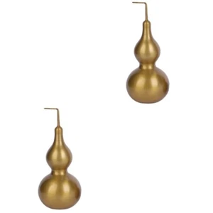 2 Pack Old Gourd Ornaments Copper Decoration Brass for Feng Shui - Picture 1 of 12