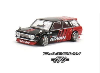 1:10 RC Clear Body Shell - Classic Datsun 510 Wagon Datto 1600 -Advan Stickers - Image 1 of 4
