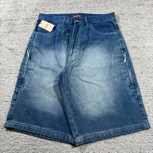 NWT Conic Baggy Wide Leg Y2K 2000’s Cargo Side Pocket Skater Denim Washed Shorts - Picture 1 of 6