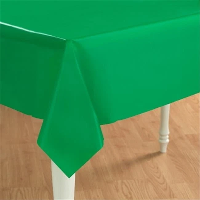 Creative Converting 192863 Emerald Green- Green Plastic Tablecover - Image 1 of 1