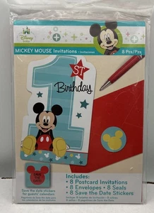 Mickey Mouse Fun to Be One Geburtstagseinladungen Umschläge Siegel Aufkleber Disney - Bild 1 von 2