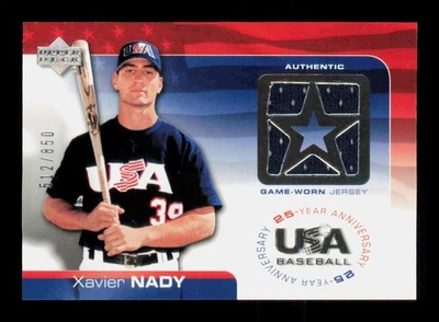 Camiseta deportiva Upper Deck 2004 Estados Unidos 25 aniversario #GU-XN Xavier Nady/850 Game Foto 1 de 2