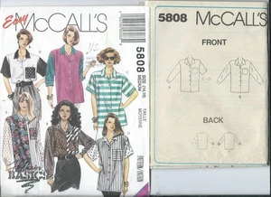 M 5808 sewing pattern Trendy SHIRT Boho TOP sew Contrast Variations size M 14-16 - Picture 1 of 1