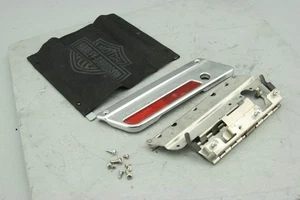 2011 Harley Electra Glide Left Saddlebag Hinge Tether Strap + Faceplate CHROME - Picture 1 of 8