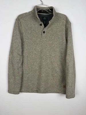 GH Bass & Co Men’s Long Sleeve Pattern Gray 1/4 Button Pullover Sweater Size L - Image 1 of 4