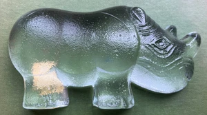 Vintage Lisa Larson Royal Krona Sweden Clear Swedish Glass Flat Rhino 1970s - Bild 1 von 11