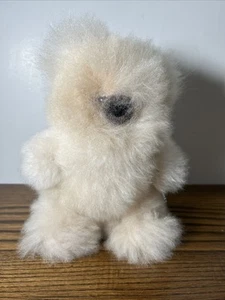 Real Alpaca 8” Fur Teddy Bear Fluffy Super Soft Handmade Stuffed Animal NEW - Picture 1 of 6