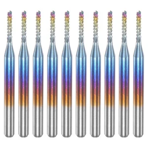 10pcs 1/8" Shank 1.4mm Tungsten Carbide Blue Coated End Mill CNC Router Bits - Picture 1 of 5