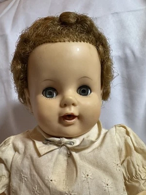 Vintage 1950s Unmarked Baby Doll 12” Sleep Eyes Vinyl Rubber Body Cute Chubby Foto 1 de 4