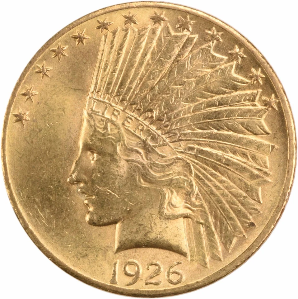 Oro indio BU 1926 $10 sin certificación #1015 Foto 1 de 2