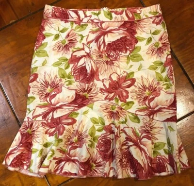 Junior's Speechless Floral Print A-Line Skirt Size 13 Lightweight Coral Color - Image 1 of 4