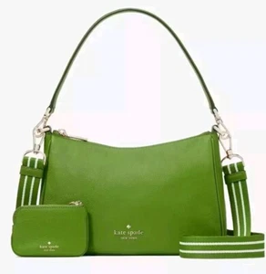 Kate Spade ROSIE Turtle Green Pebble Leather Shoulder Bag Combo Set NEW - Picture 1 of 6
