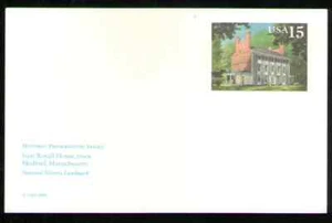 US. UX148. 15c. Isaac Royall Haus, 1700er Jahre. Medford, MA. Postkarte. postfrisch. 1990 - Bild 1 von 1
