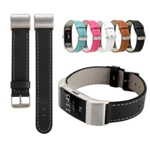 Genuine Leather Strap Deployment Wrist Band Buckle Adapter for Fitbit Charge 2 - Picture 1 of 22