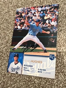 SIGNED BASEBALL TEAM ISSUED POSTCARD AUTO KANSAS CITY ROYALS DUSTY HUGHES - Picture 1 of 1