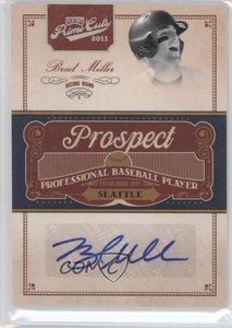 2011 Playoff Prime Cuts Prospect Signatures Century Silver /99 Brad Miller Auto
