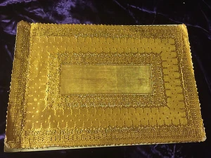 3 Freund Mayer Lace Rectangle Gold Foil Paper Doilies 10 x 15" Austria Vienna  - Picture 1 of 5