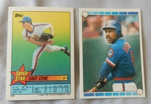 1989 Topps Super Star Sticker #58 David Cone  - Sticker on Back #53 Andre Dawson