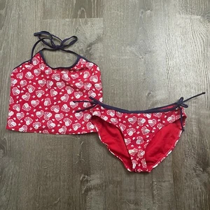 Old Navy Girls 2 Piece Bathing Suit Red American 4th of July Size XL - Picture 1 of 5