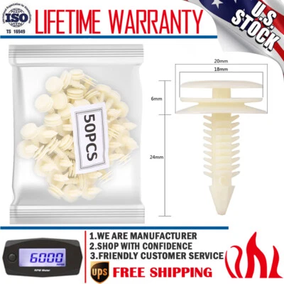 50 PIEZAS Clips de sujeción de panel de moldura de puerta delantera para GM Chevy Buick GMC Foto 1 de 4