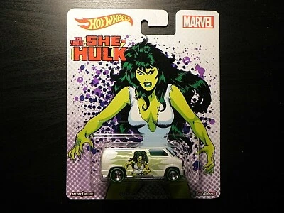 2017 Hot Wheels Pop Culture Women of Marvel She Hulk White Custom '77 Dodge Van - Image 1 of 3