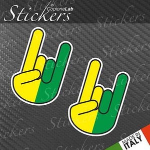 2 adesivi auto moto JDM sticker bomb Rocker hand Corna small - Picture 1 of 1