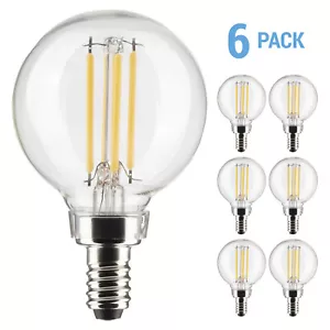 6 Pack Satco S21204 LED Filament 120V 4W G16.5 Candelabra E12 2700K Warm White - Picture 1 of 12