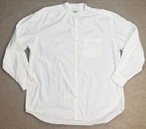 Banana Republic Vtg Men's Collarless White Dress Shirt Size Large - Picture 1 of 7