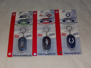 NFL VARIOUS TEAMS STEELERS COLTS BRONCOS SEAHAWKS TALKING MUSICAL KEYCHAIN NIP - Picture 1 of 12