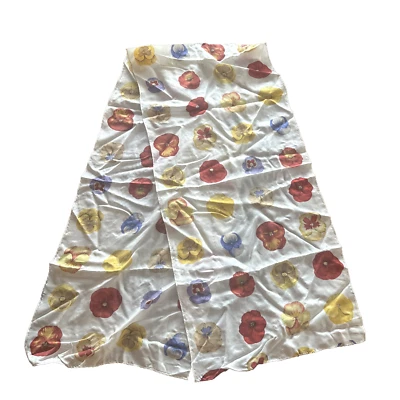 Bufanda de seda vintage motivo pensamientos enrollada a mano oblonga 13x58 Foto 1 de 4